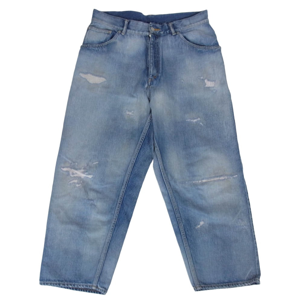 ANCELLM アンセルム 24SS ANC-PT03-B SELVEDGE TAPERED 5P DENIM PANTS ダメージ加工 セルビッジ テーパード デニムパンツ ジーンズ インディゴブルー系 3【中古】