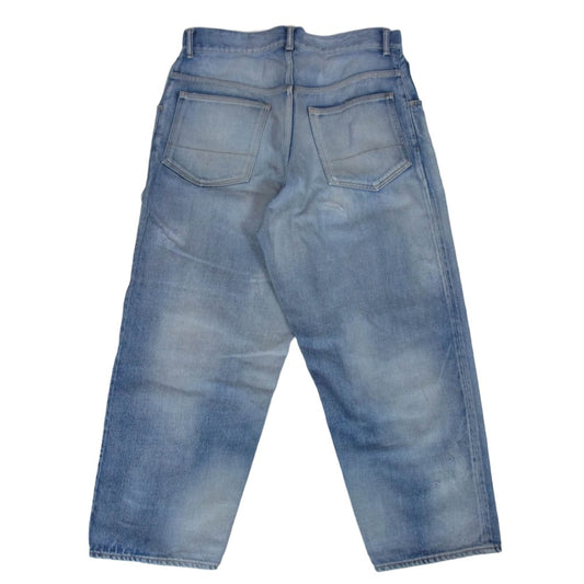 ANCELLM アンセルム 24SS ANC-PT03-B SELVEDGE TAPERED 5P DENIM PANTS ダメージ加工 セルビッジ テーパード デニムパンツ ジーンズ インディゴブルー系 3【中古】
