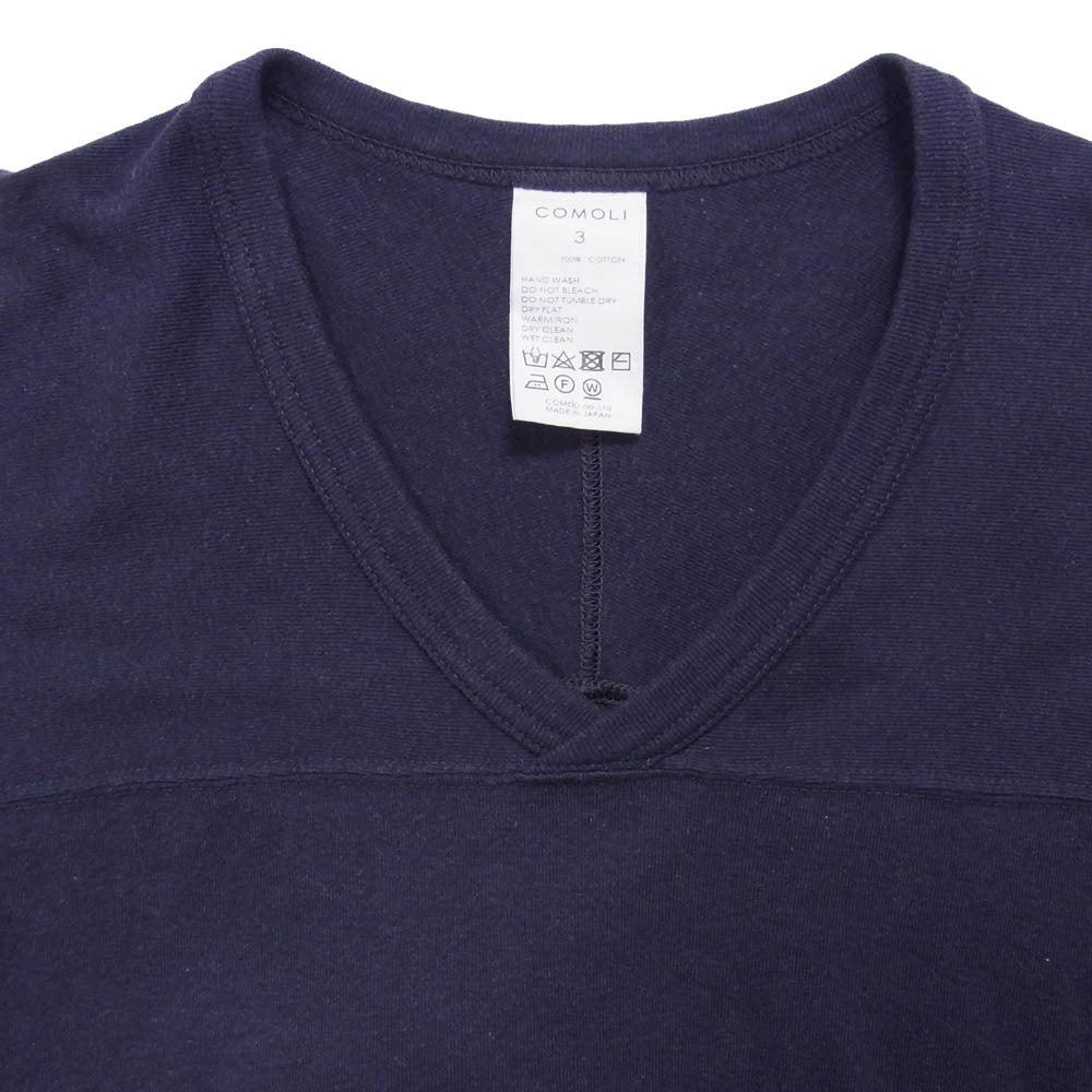 COMOLI コモリ 23SS X01-05011 コットンオーバー フライス ホッケーシャツ NAVY ネイビー系 3【中古】