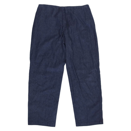 COMOLI コモリ 21SS T01-03013 リネンコットン ドローストリングパンツ インディゴブルー系 3【中古】
