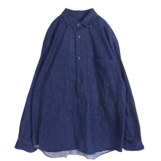 COMOLI コモリ 22AW W03-02004 デニム コモリシャツ 長袖 シャツ インディゴブルー系 3【中古】