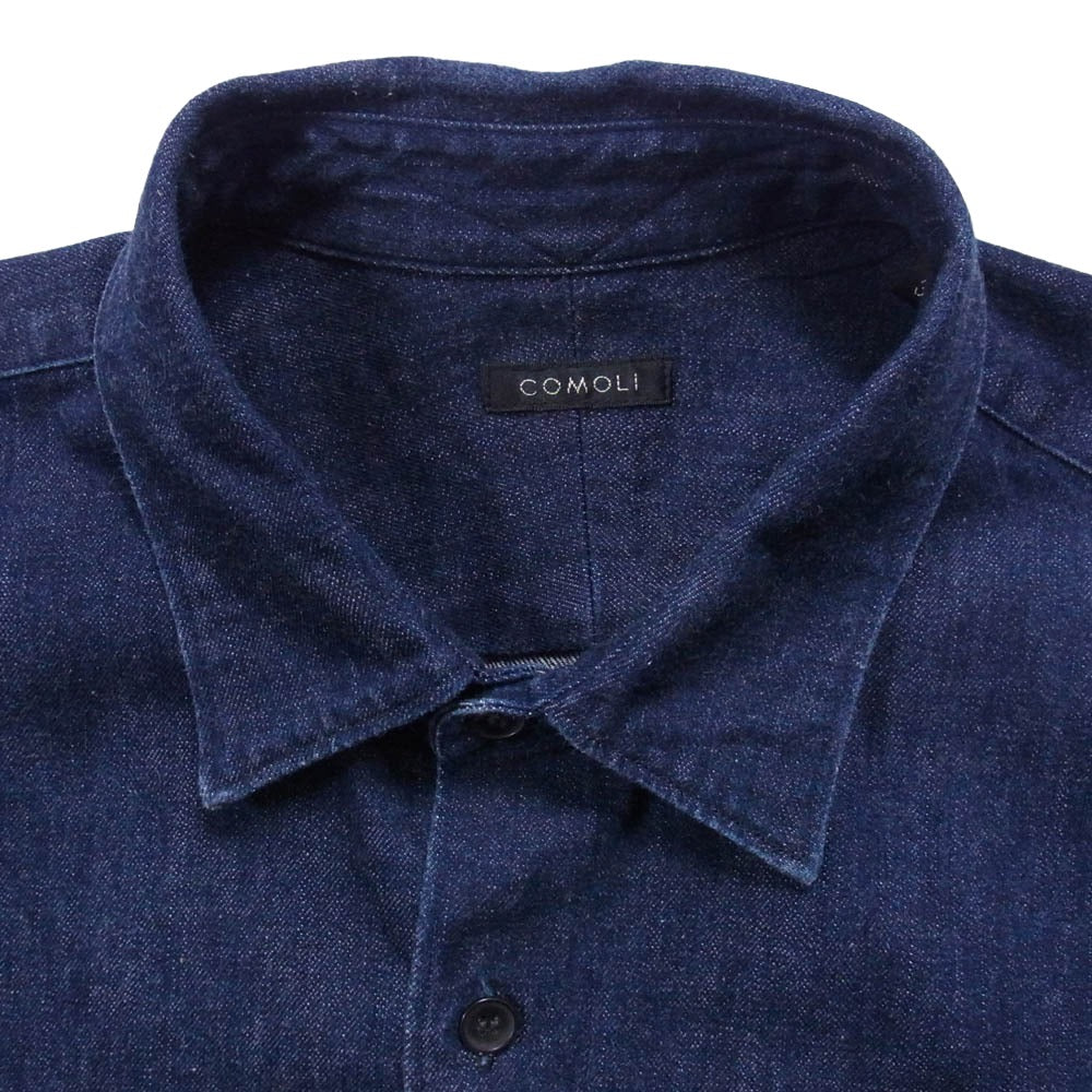 COMOLI コモリ 22AW W03-02004 デニム コモリシャツ 長袖 シャツ インディゴブルー系 3【中古】