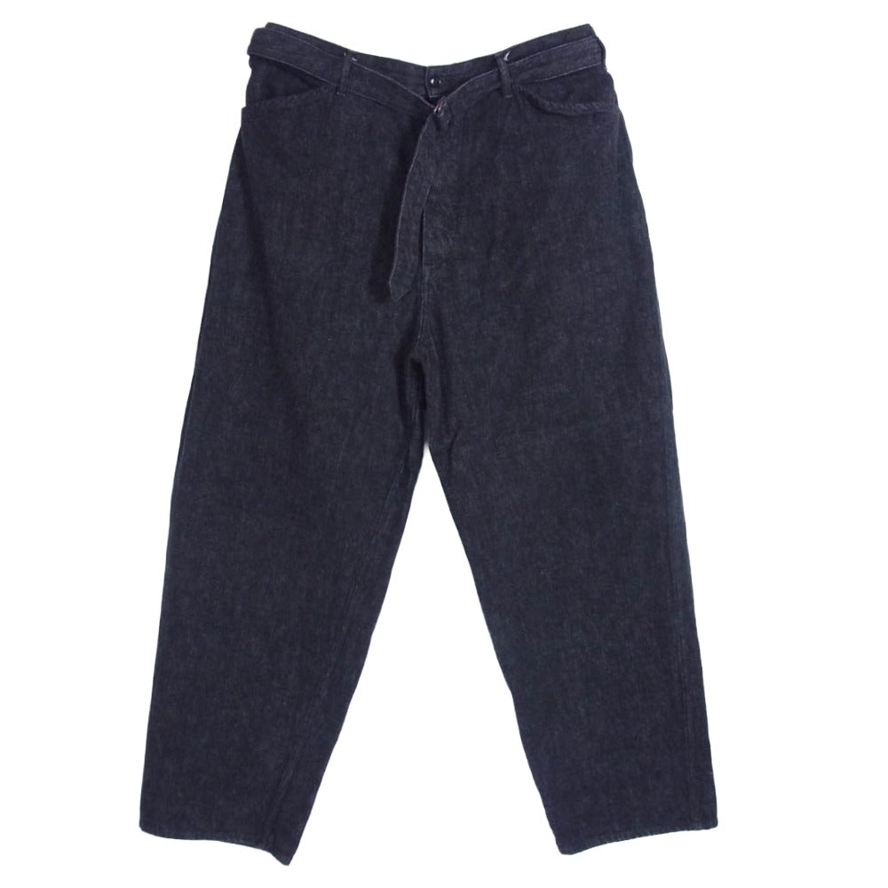 COMOLI コモリ 21AW U03-03011 ベルテッド デニムパンツ ブラックエクリュ ブラック系 4【中古】