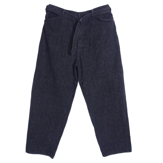 COMOLI コモリ 21AW U03-03011 ベルテッド デニムパンツ ブラックエクリュ ブラック系 4【中古】