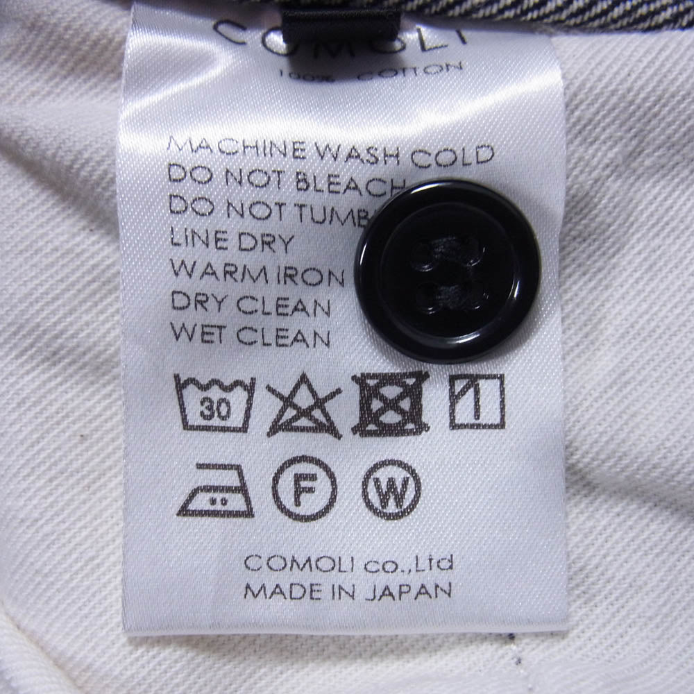 COMOLI コモリ 21AW U03-03011 ベルテッド デニムパンツ ブラックエクリュ ブラック系 4【中古】