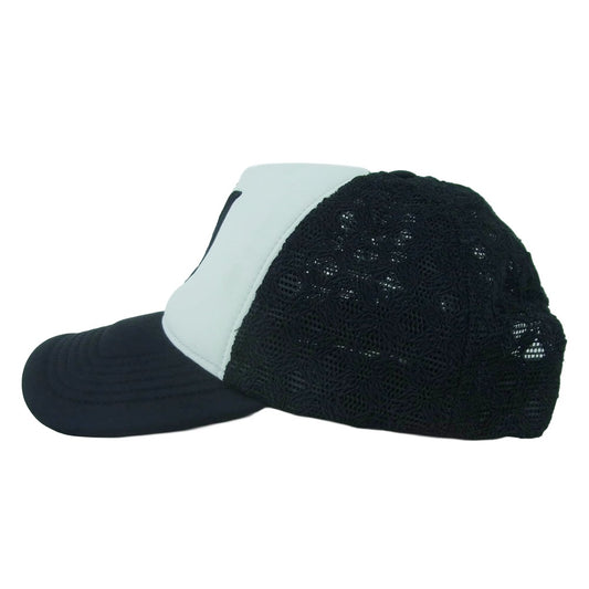 AMIRI アミリ AMHATR1030 イタリア製 MA TWO TONE TRUCKER HAT 刺繍 ロゴ バイカラー メッシュ キャップ ブラック系【中古】