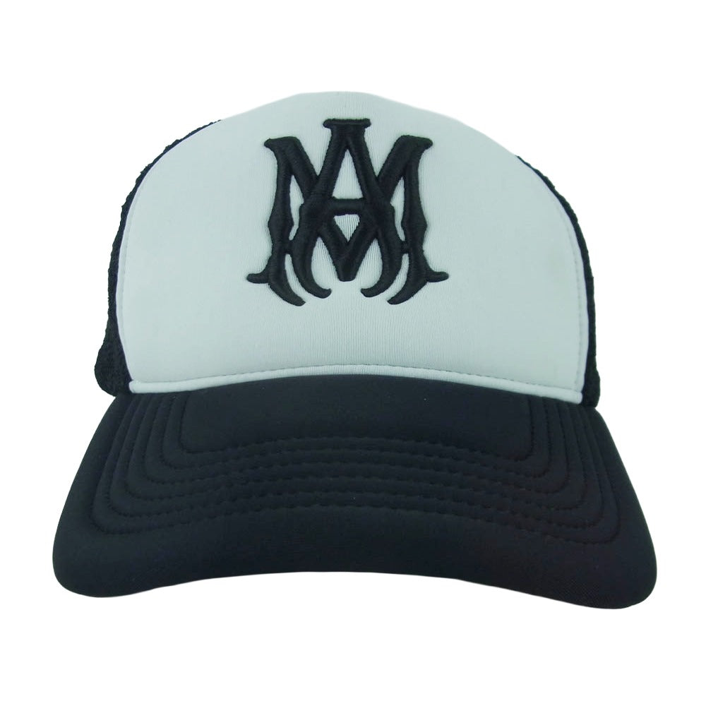 AMIRI アミリ AMHATR1030 イタリア製 MA TWO TONE TRUCKER HAT 刺繍 ロゴ バイカラー メッシュ キャップ ブラック系【中古】