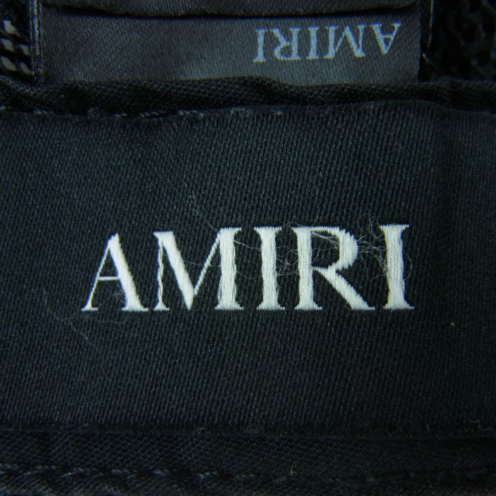 AMIRI アミリ AMHATR1030 イタリア製 MA TWO TONE TRUCKER HAT 刺繍 ロゴ バイカラー メッシュ キャップ ブラック系【中古】