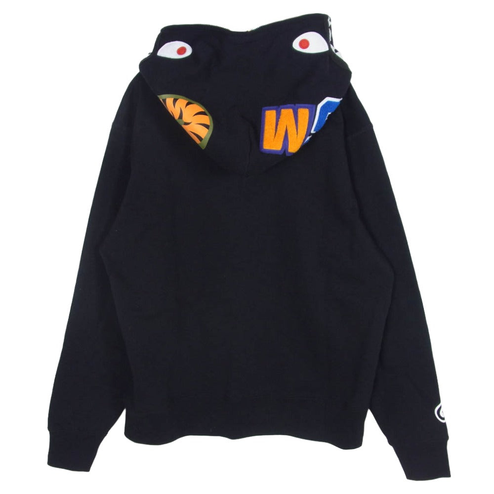 A BATHING APE アベイシングエイプ 0ZXSWM304151P SHARK FULL ZIP HOODIE シャーク フルジップ フーディ ダブルジップ スウェット パーカー ブラック系 M【中古】
