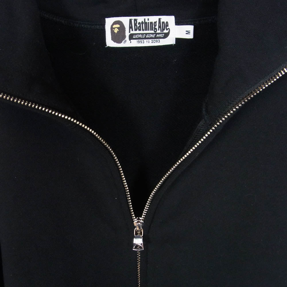 A BATHING APE アベイシングエイプ 0ZXSWM304151P SHARK FULL ZIP HOODIE シャーク フルジップ フーディ ダブルジップ スウェット パーカー ブラック系 M【中古】