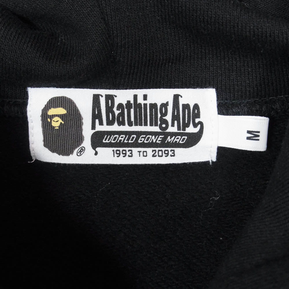 A BATHING APE アベイシングエイプ 0ZXSWM304151P SHARK FULL ZIP HOODIE シャーク フルジップ フーディ ダブルジップ スウェット パーカー ブラック系 M【中古】