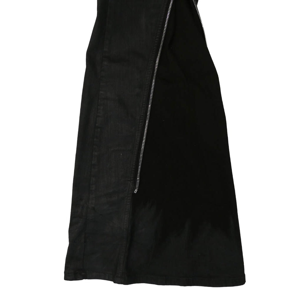 Rick Owens リックオウエンス 25AW DU02E7363-SBW DRKSHDW ダークシャドウ Bolan Banana Jeans バラン バナナ サイドジップ ワックス加工 コーティング ジーンズ デニムパンツ ブラック系 33【中古】