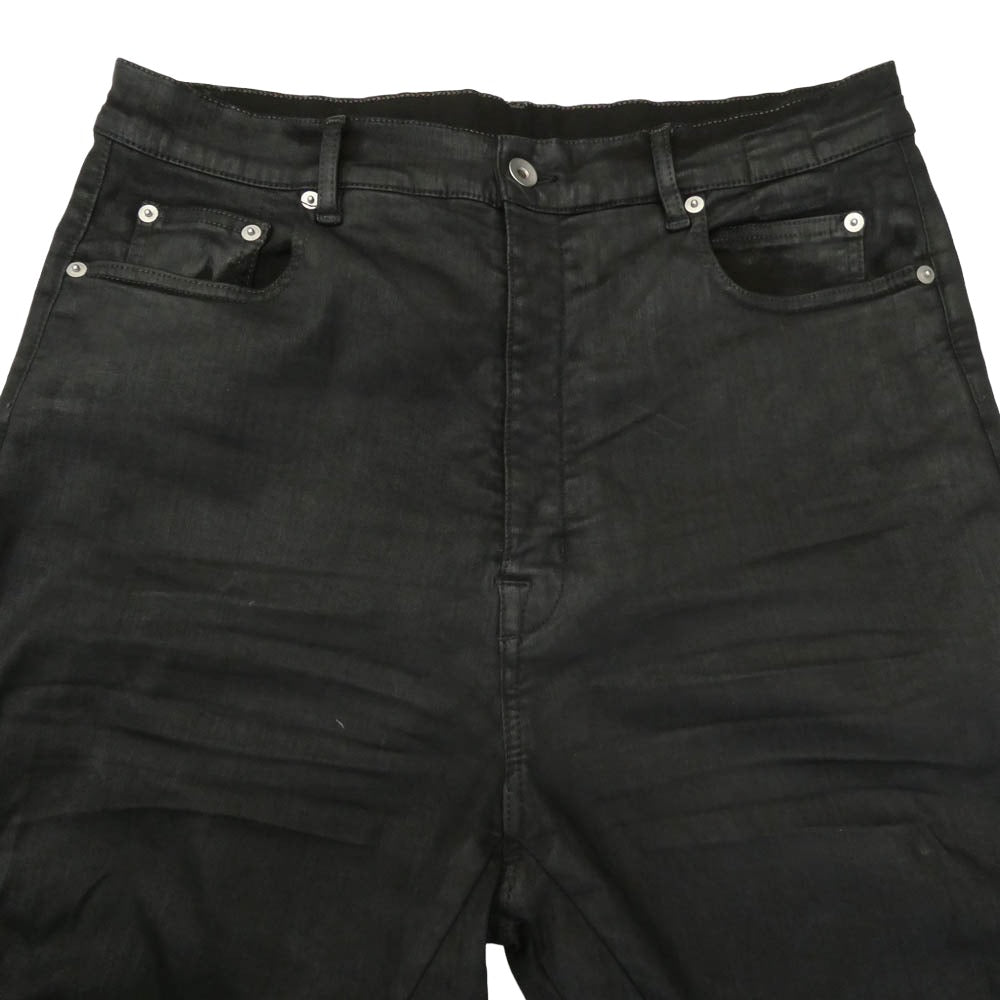 Rick Owens リックオウエンス 25AW DU02E7363-SBW DRKSHDW ダークシャドウ Bolan Banana Jeans バラン バナナ サイドジップ ワックス加工 コーティング ジーンズ デニムパンツ ブラック系 33【中古】