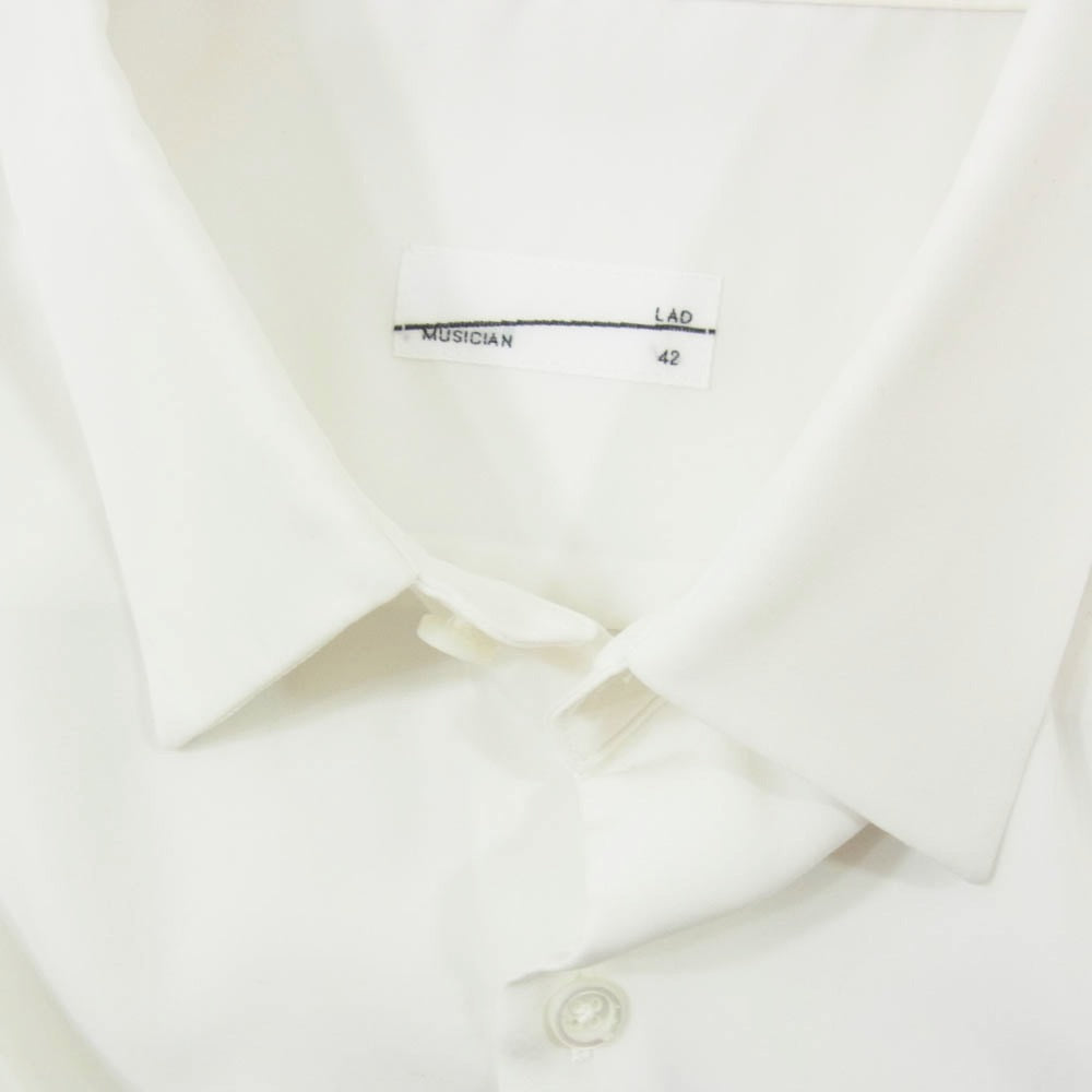 LAD MUSICIAN ラッドミュージシャン 2125-105 DECHINE STANDARD SHIRT デシン スタンダード 長袖 シャツ ホワイト系 42【中古】