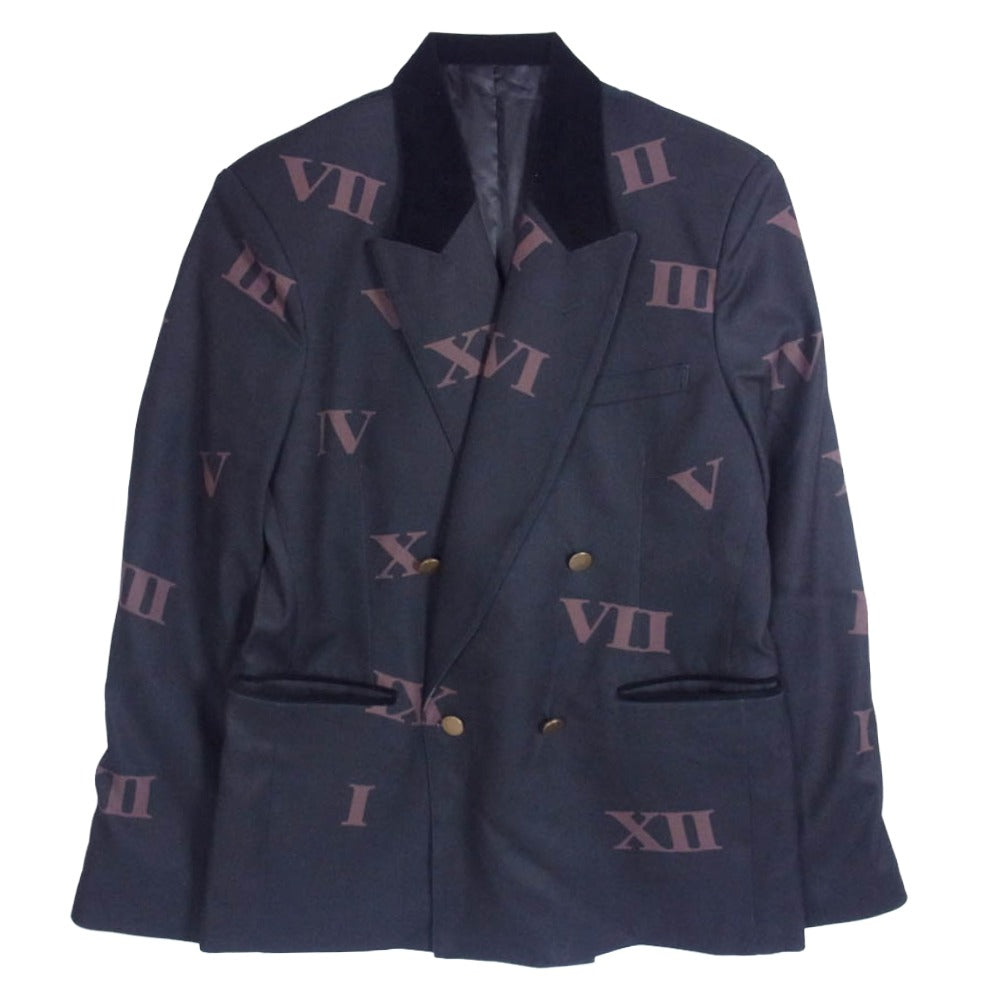 glamb グラム GB0125/ST05 Montmartre Tailored Jacket 総柄 ダブルブレスト モンマルトル テーラード ジャケット ブラック系 M【中古】