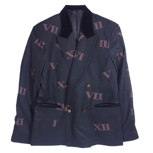 glamb グラム GB0125/ST05 Montmartre Tailored Jacket 総柄 ダブルブレスト モンマルトル テーラード ジャケット ブラック系 M【中古】