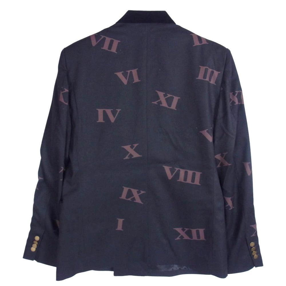 glamb グラム GB0125/ST05 Montmartre Tailored Jacket 総柄 ダブルブレスト モンマルトル テーラード ジャケット ブラック系 M【中古】