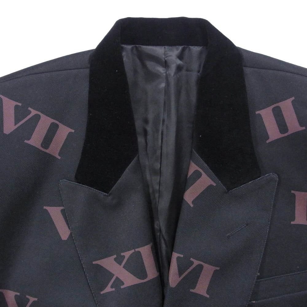 glamb グラム GB0125/ST05 Montmartre Tailored Jacket 総柄 ダブルブレスト モンマルトル テーラード ジャケット ブラック系 M【中古】
