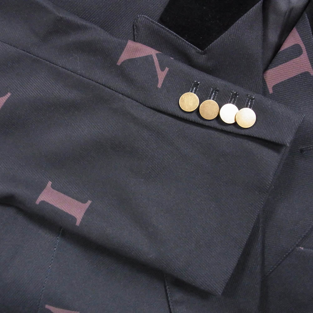 glamb グラム GB0125/ST05 Montmartre Tailored Jacket 総柄 ダブルブレスト モンマルトル テーラード ジャケット ブラック系 M【中古】