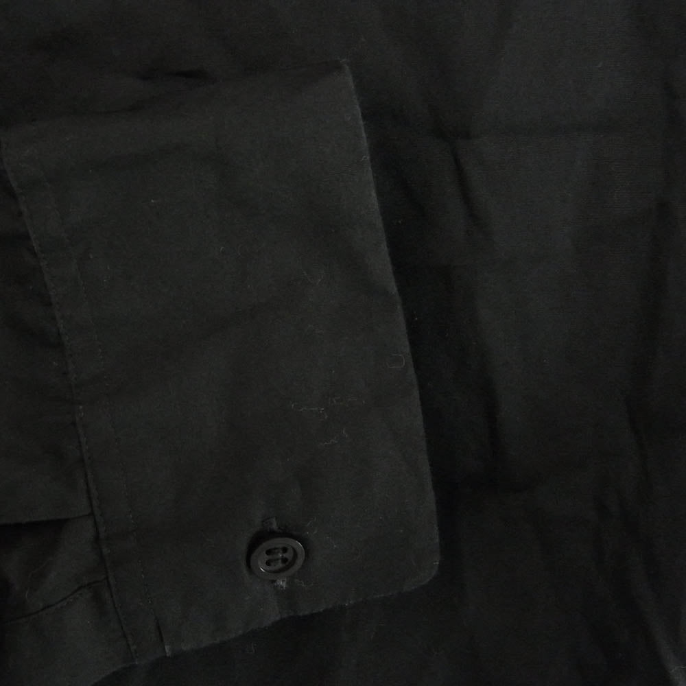 LAD MUSICIAN ラッドミュージシャン 2224-104 DIAGONAL BIG SHIRT ダイアゴナル ビッグ 長袖 バンドカラー シャツ ブラック系 44【中古】