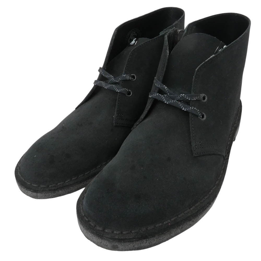 SOPHNET. ソフネット Clarks クラークス 26176817 DESERT BOOTS サイドジップ スエード デザート ブーツ ブラック系 9.5【中古】