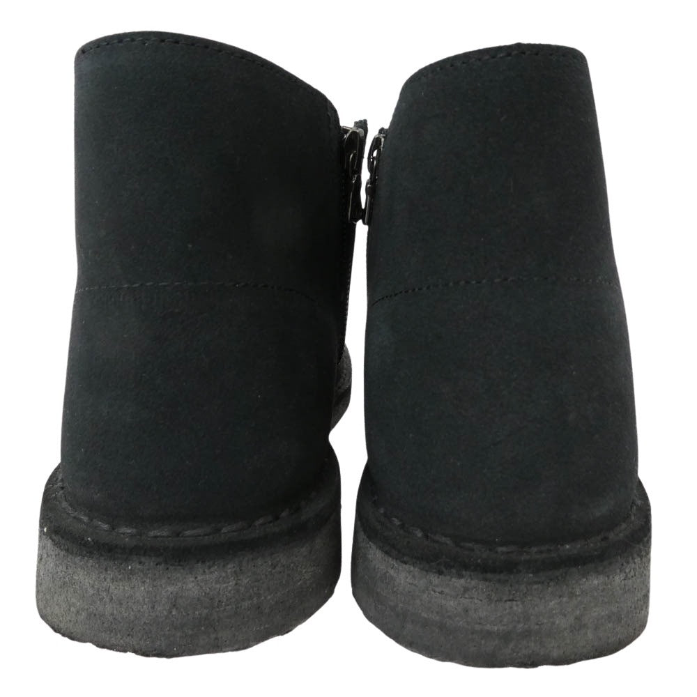 SOPHNET. ソフネット Clarks クラークス 26176817 DESERT BOOTS サイドジップ スエード デザート ブーツ ブラック系 9.5【中古】