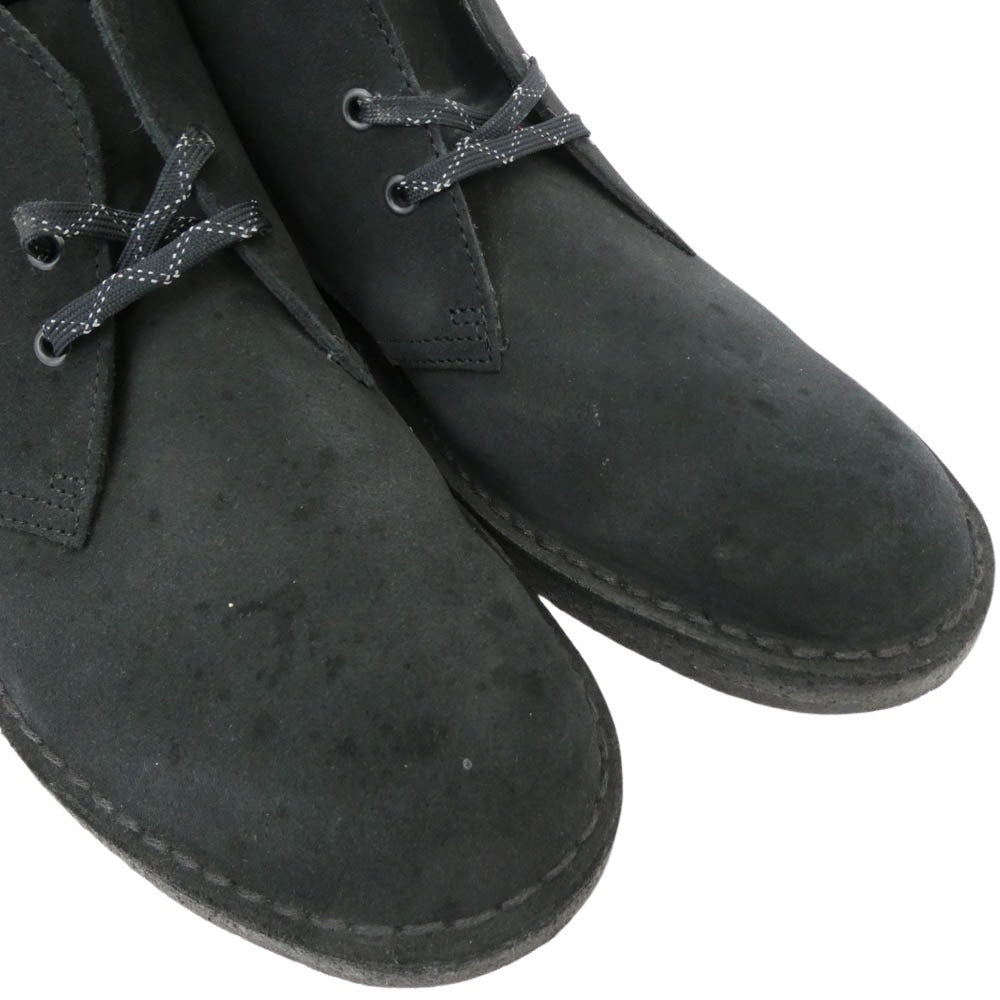 SOPHNET. ソフネット Clarks クラークス 26176817 DESERT BOOTS サイドジップ スエード デザート ブーツ ブラック系 9.5【中古】