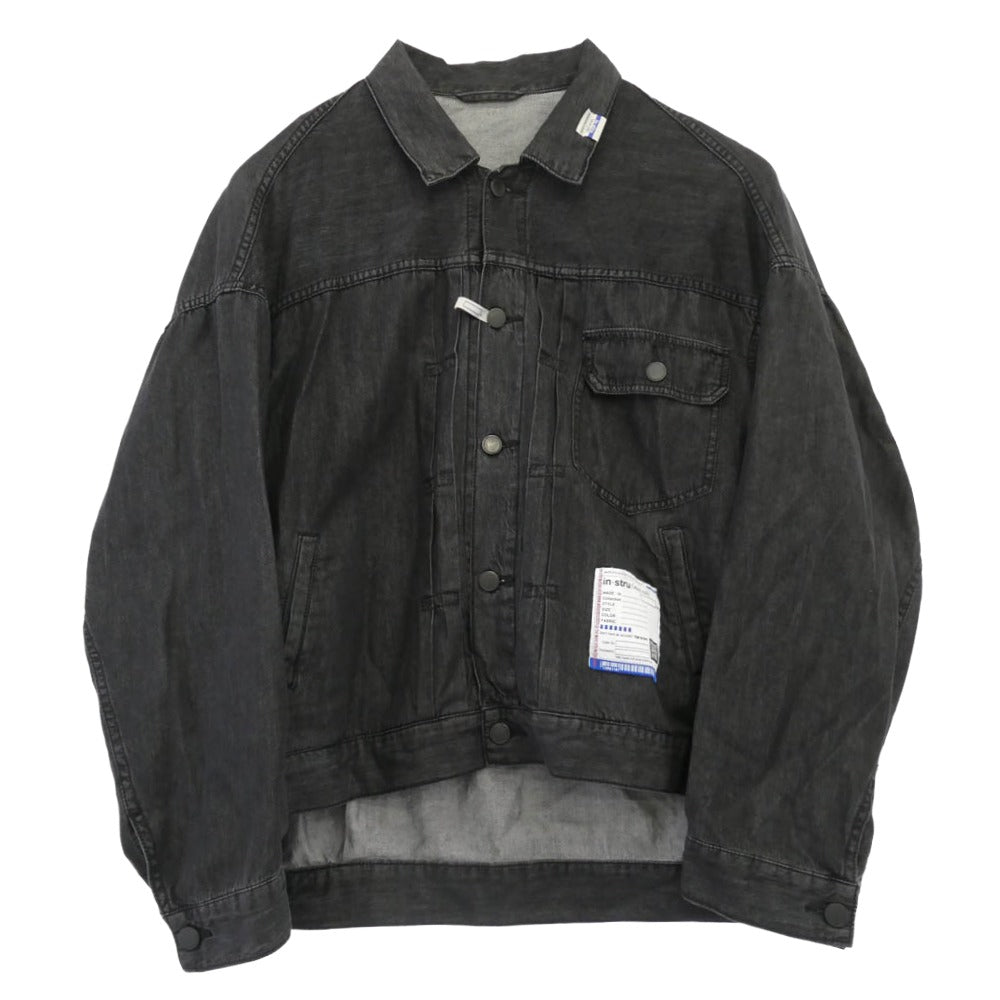 インストルメンタル I12BL001 in・stru(men-tal). インストルメンタル Cotton Tencel Denim Jacket コットン テンセル デニムジャケット ブラック系 44【美品】【中古】