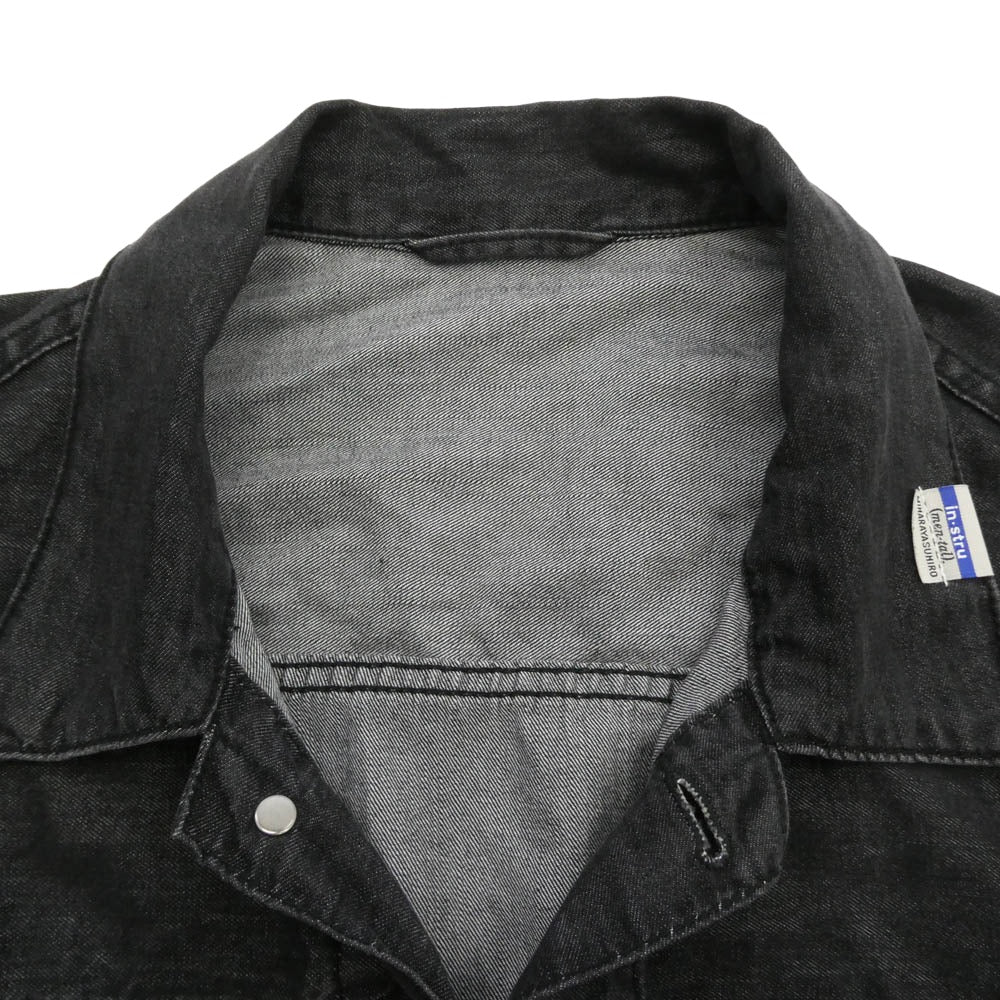 インストルメンタル I12BL001 in・stru(men-tal). インストルメンタル Cotton Tencel Denim Jacket コットン テンセル デニムジャケット ブラック系 44【美品】【中古】