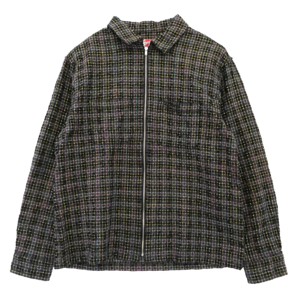 Supreme シュプリーム 25AW Metallic Plaid Zip Up Shirt Washed Black メタリック チェック ジップアップ シャツ グレー系 マルチカラー系 M【中古】