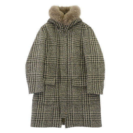 Herno ヘルノ PA0030U-38050-7020 ウール ファーフーデッド コート 裏地中綿 マルチカラー系 50【中古】