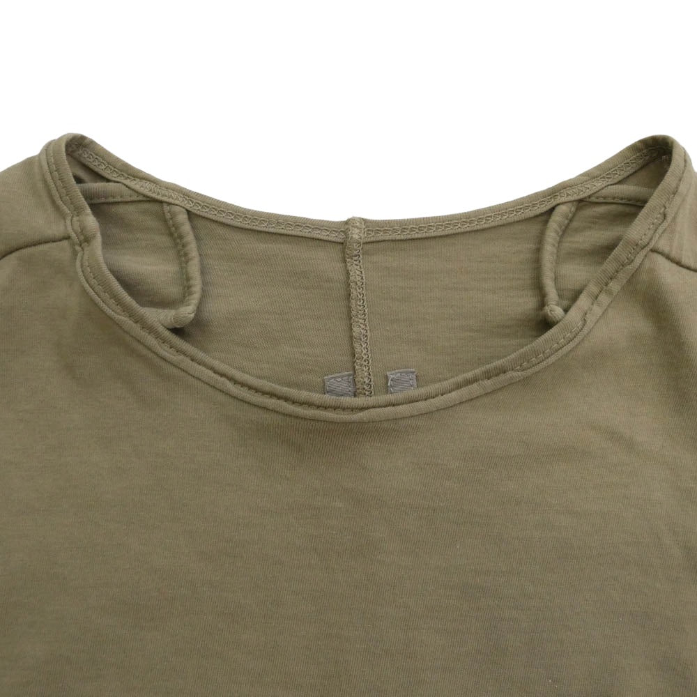 Rick Owens リックオウエンス DRKSHDW ダークシャドウ 23AW DS02C5212-RN Scarification long-sleeved T-shirt スカーフィケーション 長袖 Tシャツ カットソー カーキ系 M【中古】