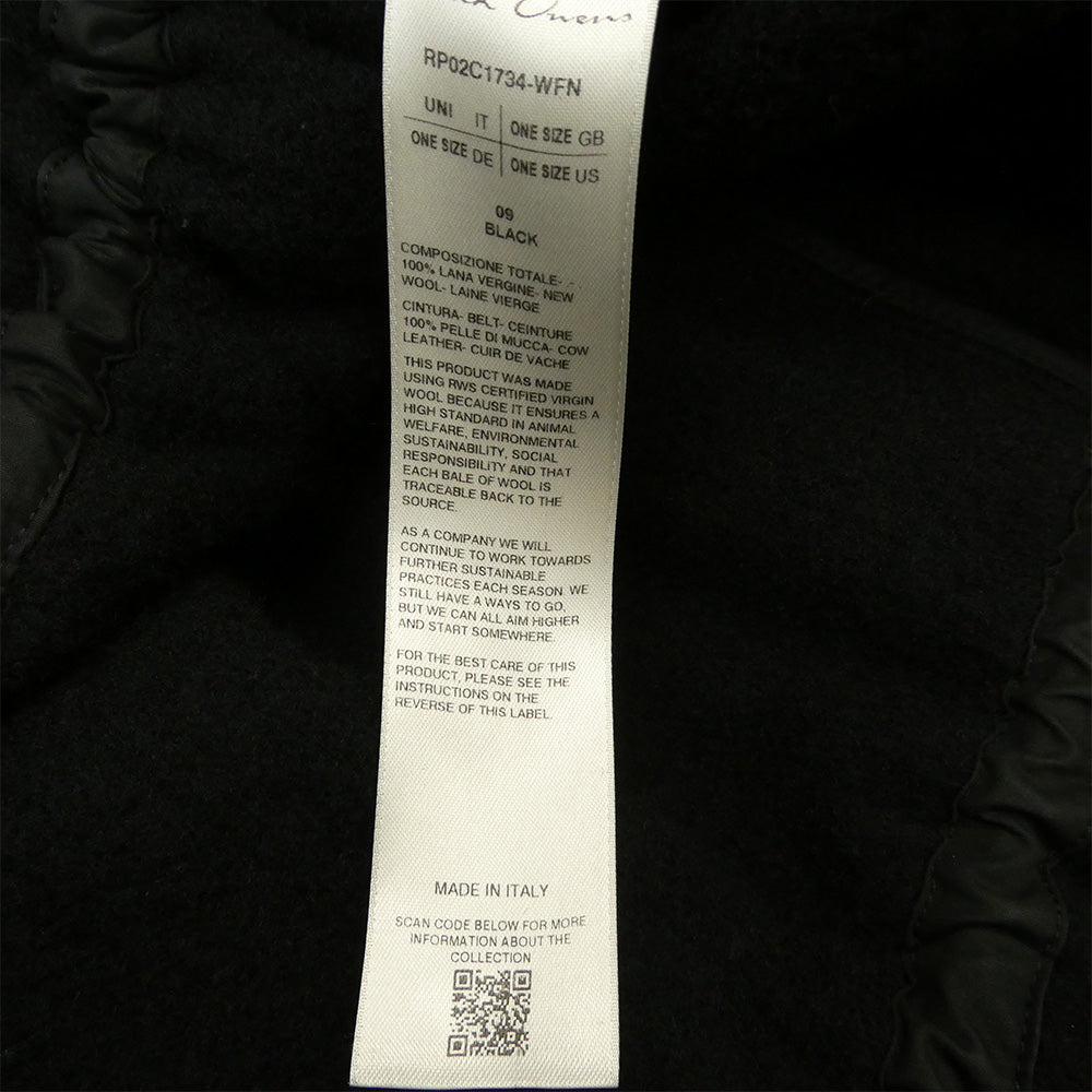 Rick Owens リックオウエンス 23AW RP02C1734-WFN Giacca Sail Jacket レザードローストリング ウール ジャケット ブラック系 ONE SIZE【中古】