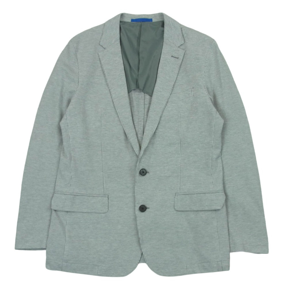 LANVIN en Bleu ランバンオンブルー LB-6M-38656 シアサッカー ストライプ 2B テーラード ジャケット ライトグレー系 50【中古】