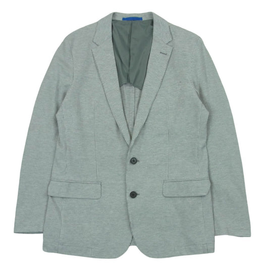 LANVIN en Bleu ランバンオンブルー LB-6M-38656 シアサッカー ストライプ 2B テーラード ジャケット ライトグレー系 50【中古】