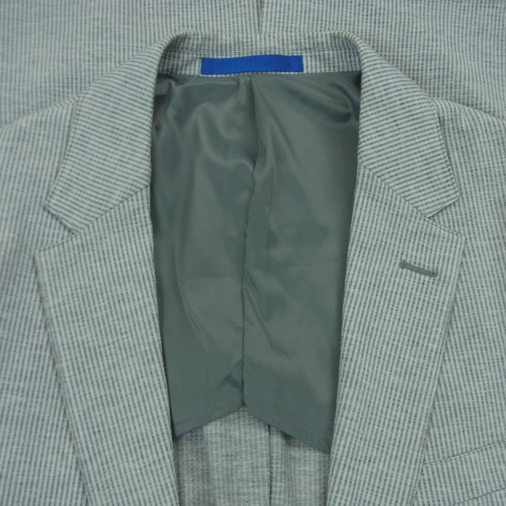 LANVIN en Bleu ランバンオンブルー LB-6M-38656 シアサッカー ストライプ 2B テーラード ジャケット ライトグレー系 50【中古】