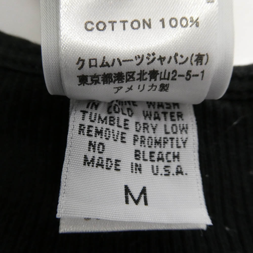 CHROME HEARTS クロムハーツ（原本無） RIB TANK フローラルクロス スクロールラベルプリント リブ タンクトップ ブラック系 M【中古】