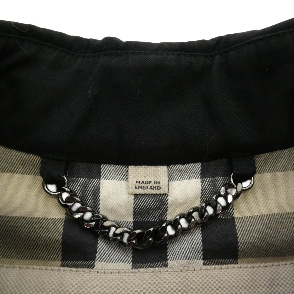 BURBERRY LONDON バーバリー ロンドン KENSINGTON ケンジントン ノバチェック トレンチコート ブラック系 50【中古】
