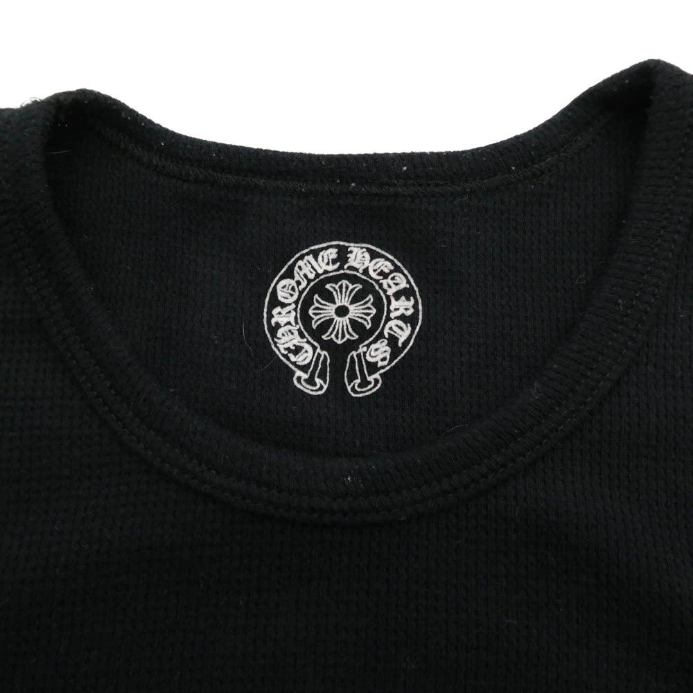CHROME HEARTS クロムハーツ（原本無） Dagger Print Thermal Long Sleeve Tee バックプリント カモフラダガー サーマルカットソー 長袖Tシャツ ブラック系 M【中古】