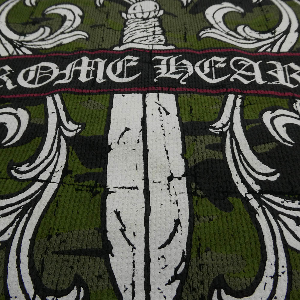 CHROME HEARTS クロムハーツ（原本無） Dagger Print Thermal Long Sleeve Tee バックプリント カモフラダガー サーマルカットソー 長袖Tシャツ ブラック系 M【中古】