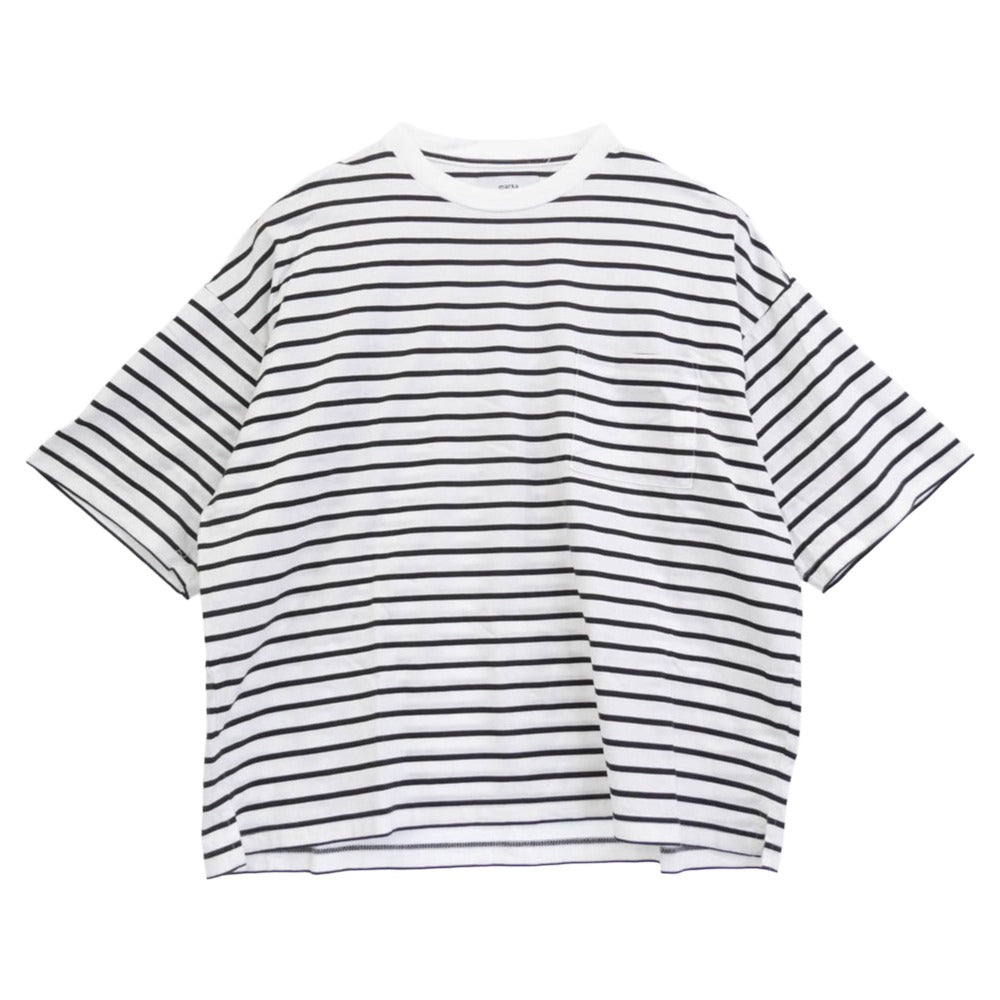 marka マーカ M21B-06CS01B BORDER TEE COMPACT 天竺 コットン Tシャツ 半袖カットソー ホワイト系 ブラック系 2【中古】