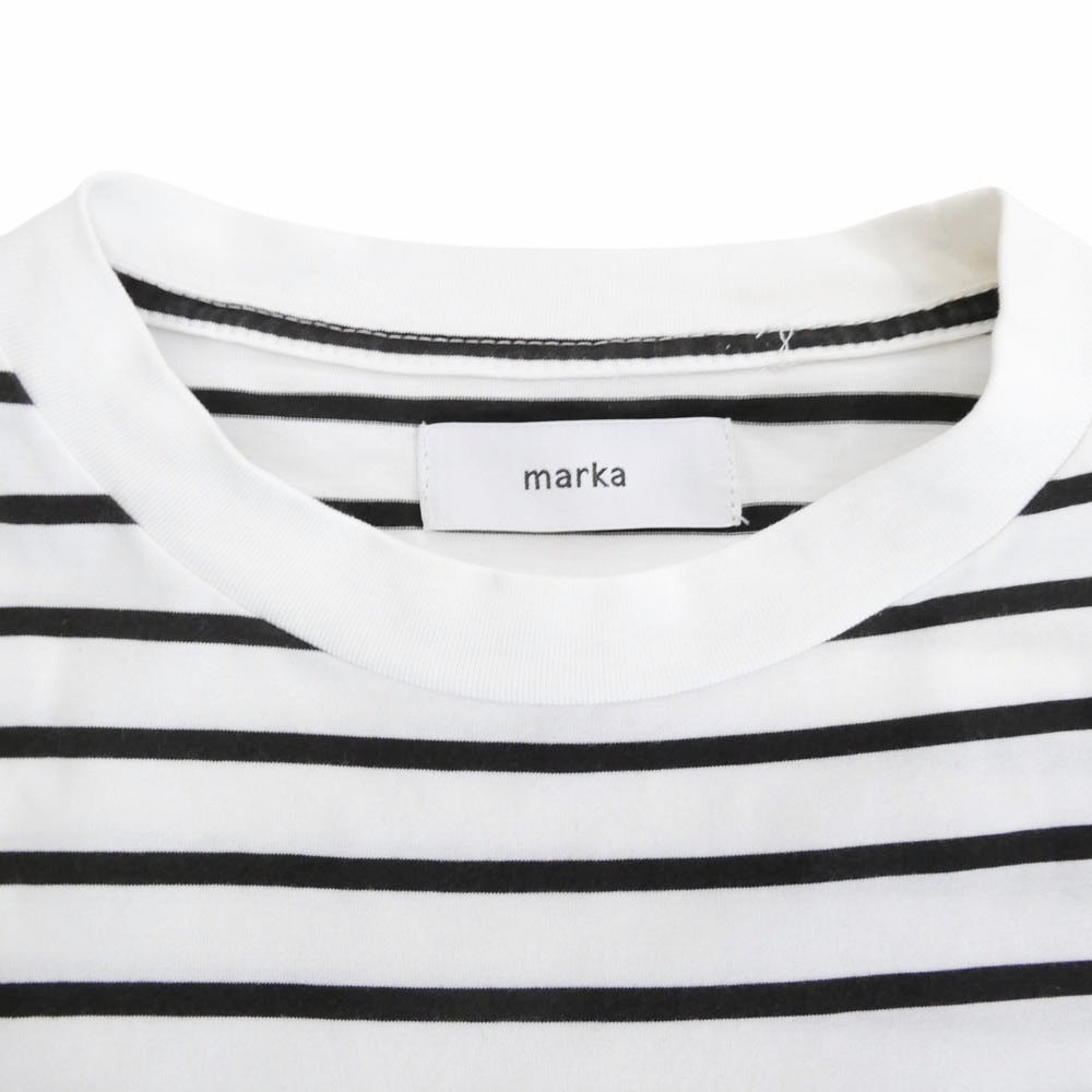 marka マーカ M21B-06CS01B BORDER TEE COMPACT 天竺 コットン Tシャツ 半袖カットソー ホワイト系 ブラック系 2【中古】