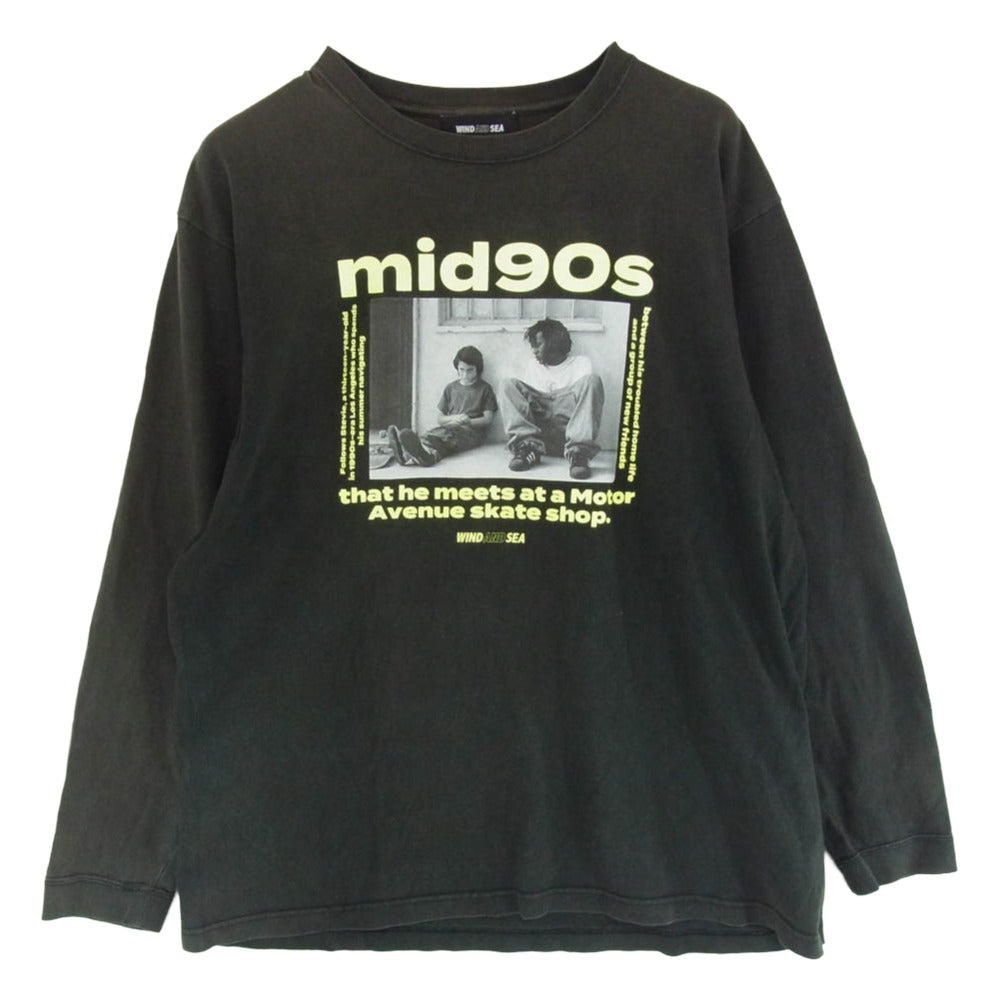 WIND AND SEA ウィンダンシー 20AW PWM mid90s フロントプリント 長袖カットソー ブラック系 XL【中古】