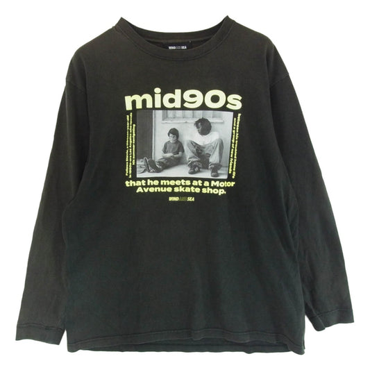 WIND AND SEA ウィンダンシー 20AW PWM mid90s フロントプリント 長袖カットソー ブラック系 XL【中古】