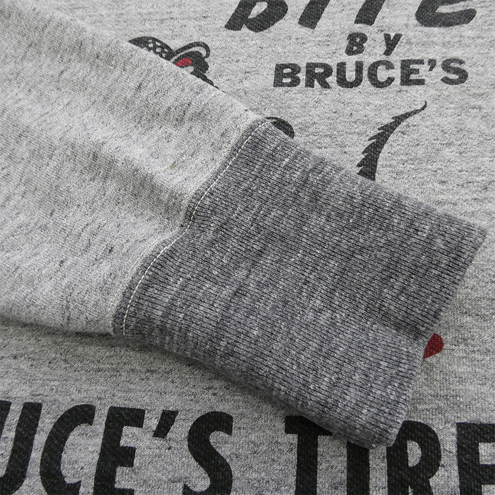 FREEWHEELERS フリーホイーラーズ 2434006 BRUCE'S TIRES CREW NECKED SWEAT SHIRT ブルースタイヤ クルーネック スウェット シャツ グレー系 マルチカラー系 40【極上美品】【中古】