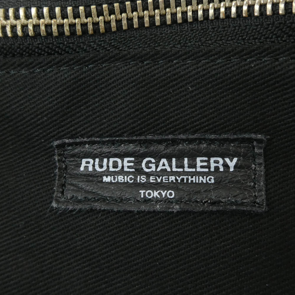 RUDE GALLERY ルードギャラリー キャンバス × レザー ウェスト ポーチ ショルダー バッグ ブラック系【中古】