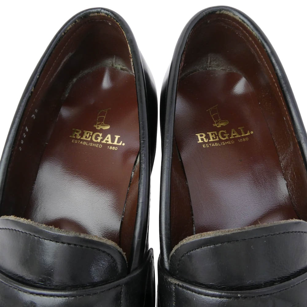 REGAL リーガル 2027 レザー タッセルローファー ブラック系 26cm【中古】