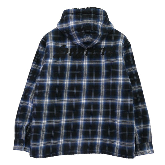 Supreme シュプリーム 25AW Lined Zip Up Hooded Flannel Shirt ラインド ジップ アップ フード フランネル シャツ フーディー パーカー ブルー系 マルチカラー系 S【中古】