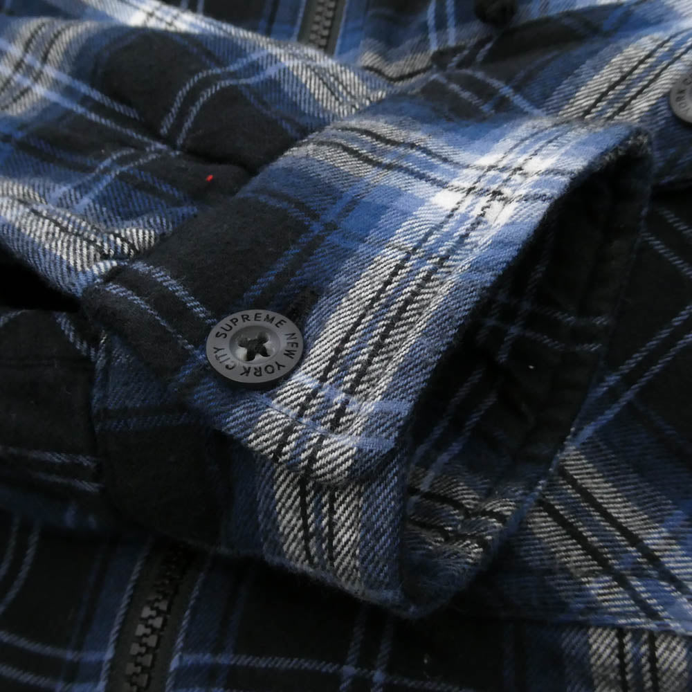 Supreme シュプリーム 25AW Lined Zip Up Hooded Flannel Shirt ラインド ジップ アップ フード フランネル シャツ フーディー パーカー ブルー系 マルチカラー系 S【中古】