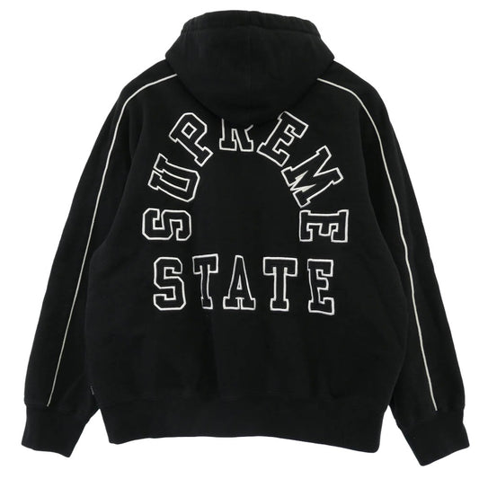 Supreme シュプリーム 24AW State Zip Up Hooded Sweatshirt ステート ジップ アップ フーディー スウェットシャツ パーカー ブラック系 M【中古】